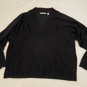 Cyrus Black Ribbed Knit Top